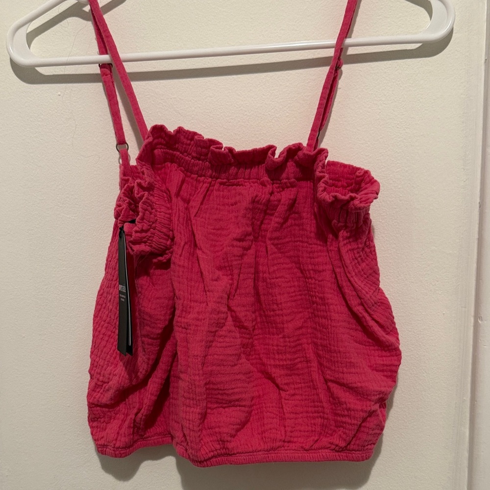 LAmade Vibrant Pink Textured Top
